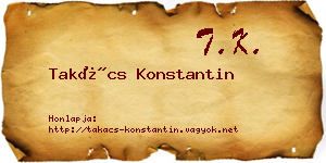 Takács Konstantin névjegykártya